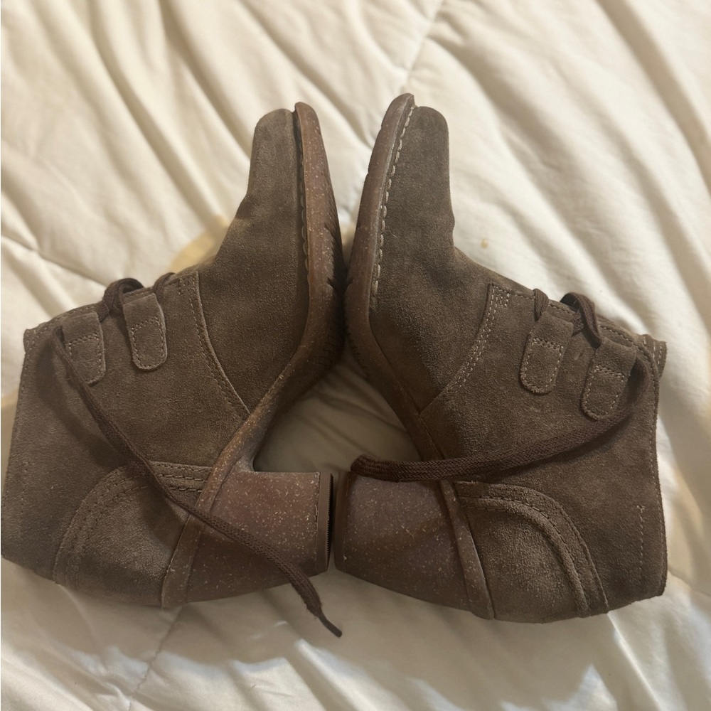 Clarks Brown Suede Ankle Boots